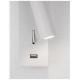 NOVA LUCE 9170101 | Fuse Nova Luce falikar lámpa kapcsoló elforgatható alkatrészek, USB csatlakozó 1x LED 210lm 3000K fehér