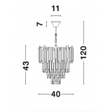 NOVA LUCE 9181100 | Grane Nova Luce csillár lámpa rövidíthető vezeték 4x E14 arany, kristály