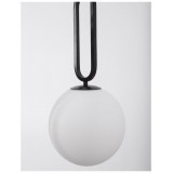 NOVA LUCE 9191252 | Grus Nova Luce függeszték lámpa rövidíthető vezeték 1x E27 matt fekete, opál