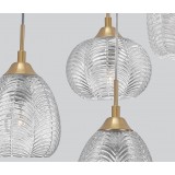 NOVA LUCE 9191544 | Vario-NL Nova Luce függeszték lámpa rövidíthető vezeték 6x E27 matt arany, átlátszó