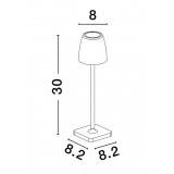 NOVA LUCE 9223413 | Colt Nova Luce hordozható, asztali lámpa érintőkapcsoló szabályozható fényerő, elemes/akkus, USB csatlakozó 1x LED 207lm 3000K IP54 sötétszürke