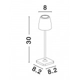 NOVA LUCE 9223414 | Colt Nova Luce hordozható, asztali lámpa érintőkapcsoló szabályozható fényerő, elemes/akkus, USB csatlakozó 1x LED 207lm 3000K IP54 olivazöld