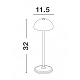 NOVA LUCE 9281381 | Rose-NL Nova Luce hordozható, asztali lámpa érintőkapcsoló elemes/akkus, USB csatlakozó 1x LED 207lm 3000K IP54 fekete, opál