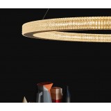 NOVA LUCE 9285810 | Fiore-NL Nova Luce függeszték lámpa - TRIAC kerek szabályozható fényerő, rövidíthető vezeték 1x LED 4452lm 3000K antikolt arany, kristály
