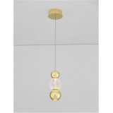 NOVA LUCE 9511030 | Brille-NL Nova Luce függeszték lámpa rövidíthető vezeték 1x LED 322lm 3200K arany, átlátszó, kristály