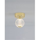 NOVA LUCE 9522010 | Brillante-NL Nova Luce mennyezeti lámpa 1x LED 246lm 3200K arany, átlátszó, kristály