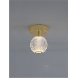 NOVA LUCE 9522010 | Brillante-NL Nova Luce mennyezeti lámpa 1x LED 246lm 3200K arany, átlátszó, kristály