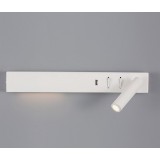 NOVA LUCE 9533523 | Vida-NL Nova Luce falikar lámpa kapcsoló elforgatható alkatrészek, USB csatlakozó, háttérvilágítás 1x LED 210lm + 1x LED 350lm 3000K matt fehér