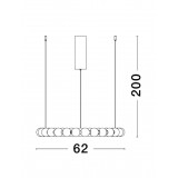 NOVA LUCE 9695230 | Perla-NL Nova Luce függeszték lámpa - TRIAC szabályozható fényerő, rövidíthető vezeték 1x LED 4732lm 3000K arany, opál