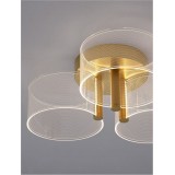 NOVA LUCE 9756711 | Gatlin Nova Luce mennyezeti lámpa 1x LED 950lm 3000K sárgaréz, átlátszó