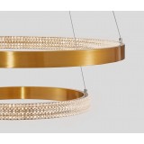 NOVA LUCE 9862852 | Preston-NL Nova Luce függeszték lámpa - TRIAC kerek szabályozható fényerő, rövidíthető vezeték 1x LED 3113lm 3000K antikolt arany, kristály