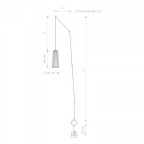 NOWODVORSKI 9264 | DoverN Nowodvorski függeszték lámpa vezetékkel, villásdugóval elátott 1x GU10 fekete, sárgaréz