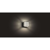 PHILIPS 17401/93/P0 | PHILIPS-hue-Lucca Philips fali hue okos világítás szabályozható fényerő 1x E27 806lm 2700K IP44 antracit szürke, fehér