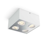 PHILIPS 50494/31/P0 | Box Philips mennyezeti WarmGlow lámpa négyszögletes szabályozható fényerő, elforgatható fényforrás 4x LED 2000lm 2200 <-> 6500K fehér, szürke