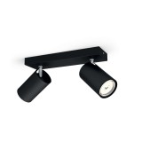 PHILIPS 50592/30/PN | Kosipo Philips spot lámpa kerek elforgatható alkatrészek 2x GU10 fekete