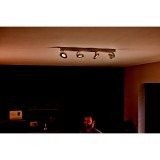 PHILIPS 53174/31/P0 | Clockwork Philips fali, mennyezeti WarmGlow lámpa szabályozható fényerő, elforgatható fényforrás 4x LED 2000lm 2700K fehér