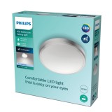 PHILIPS 8718699758943 | Doris-PH Philips mennyezeti lámpa kerek 1x LED 1700lm 4000K IP44 nikkel, fehér