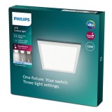 PHILIPS 8719514326668 | Touch-PH Philips mennyezeti SLIM LED panel - SceneSwitch négyzet impulzus kapcsoló szabályozható fényerő 1x LED 1200lm 4000K fehér