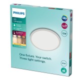 PHILIPS 8719514327184 | SuperSlim Philips fali, mennyezeti LED panel - SceneSwitch kerek impulzus kapcsoló szabályozható fényerő 1x LED 1300lm 2700K IP44 fehér