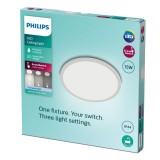 PHILIPS 8719514327221 | SuperSlim Philips fali, mennyezeti LED panel - SceneSwitch kerek impulzus kapcsoló szabályozható fényerő 1x LED 1500lm 4000K IP44 fehér