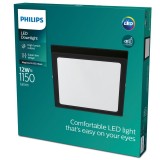 PHILIPS 8719514328730 | Magneos Philips fali, mennyezeti SLIM LED panel négyzet 1x LED 1200lm 2700K fekete, fehér
