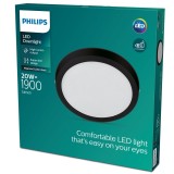 PHILIPS 8719514328778 | Magneos Philips fali, mennyezeti SLIM LED panel kerek 1x LED 2000lm 2700K fekete, fehér