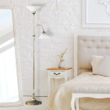 RABALUX 2708 | Marian Rabalux álló lámpa 180cm vezeték kapcsoló 2x E27 bronz, fehér