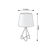 RABALUX 2775 | Blanka-RA Rabalux asztali lámpa 29cm vezeték kapcsoló 1x E14 króm, szürke