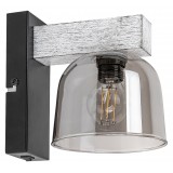 RABALUX 3081 | Cardamon Rabalux falikar lámpa kapcsoló 1x E14 matt fekete, ezüst, füst