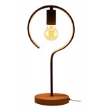 RABALUX 3220 | Rufin_RA Rabalux asztali lámpa 42cm vezeték kapcsoló vezetékkel, villásdugóval elátott 1x E27 bükk, fekete