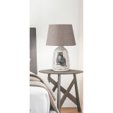 RABALUX 4373 | Dora Rabalux asztali lámpa 38cm vezeték kapcsoló 1x E27 fehér, szürke