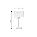 RABALUX 5095 | Aneta Rabalux asztali lámpa kerek 40cm vezeték kapcsoló 1x E27 fekete, bézs