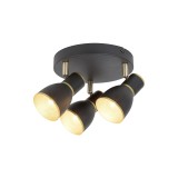 RABALUX 5607 | Mackenzie Rabalux spot lámpa elforgatható alkatrészek 3x E14 fekete, arany