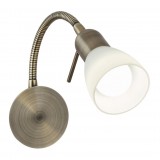 RABALUX 6320 | Soma2 Rabalux spot lámpa vezeték kapcsoló vezetékkel, villásdugóval elátott, flexibilis 1x E14 bronz, fehér