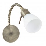 RABALUX 6320 | Soma2 Rabalux spot lámpa vezeték kapcsoló vezetékkel, villásdugóval elátott, flexibilis 1x E14 bronz, fehér