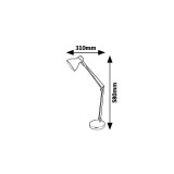 RABALUX 6408 | Carter-RA Rabalux asztali lámpa 58cm kapcsoló elforgatható alkatrészek 1x E14 matt fekete