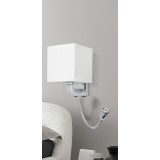 RABALUX 6530 | Larkin Rabalux fali lámpa két kapcsoló flexibilis 1x E27 + 1x LED 205lm króm, fehér