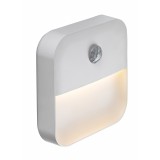 RABALUX 76018 | Ciro-RA Rabalux LED éjjelifény hordozható lámpa mozgásérzékelő, fényérzékelő szenzor - alkonykapcsoló elemes/akkus, USB csatlakozó 1x LED 5lm 3000K matt fehér
