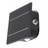 RABALUX 77034 | Emmen Rabalux fali lámpa fényérzékelő szenzor - alkonykapcsoló napelemes/szolár, szabályozható fényerő 1x LED 50lm 3000 - 6000K IP54 fekete