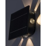 RABALUX 77034 | Emmen Rabalux fali lámpa fényérzékelő szenzor - alkonykapcsoló napelemes/szolár, szabályozható fényerő 1x LED 50lm 3000 - 6000K IP54 fekete