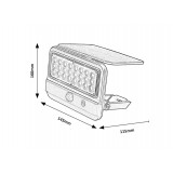 RABALUX 77040 | Flaxton Rabalux falikar lámpa mozgásérzékelő, fényérzékelő szenzor - alkonykapcsoló napelemes/szolár, elforgatható alkatrészek 1x LED 700lm 4000K IP54 fekete, átlátszó
