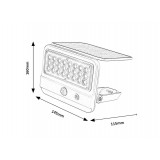 RABALUX 77090 | Flaxton Rabalux falikar lámpa mozgásérzékelő, fényérzékelő szenzor - alkonykapcsoló napelemes/szolár, elforgatható alkatrészek 1x LED 700lm 4000K IP54 fehér, átlátszó, fekete