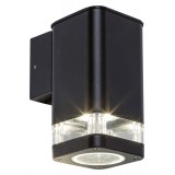 RABALUX 7955 | Sintra-RA Rabalux falikar lámpa téglatest 1x GU10 IP44 matt fekete, átlátszó