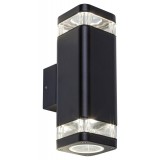 RABALUX 7956 | Sintra-RA Rabalux falikar lámpa téglatest 2x GU10 IP44 matt fekete, átlátszó
