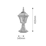 RABALUX 8398 | Toscana Rabalux álló lámpa 41,5cm 1x E27 IP43 antikolt ezüst, áttetsző