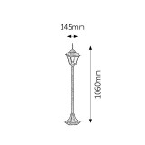 RABALUX 8400 | Toscana Rabalux álló lámpa 106cm 1x E27 IP43 antikolt ezüst, áttetsző