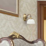 RABALUX 8811 | Flossi Rabalux falikar lámpa 1x E27 bronz, fehér alabástrom