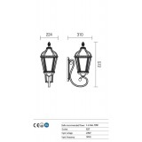 REDO 9656 | Essen Redo falikar lámpa 1x E27 IP44 antikolt barna, átlátszó