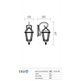 REDO 9667 | Essen Redo falikar lámpa 1x E27 IP44 antikolt barna, átlátszó