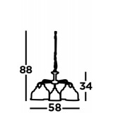 SEARCHLIGHT 1685-5AB | Bistro-II Searchlight csillár lámpa 5x E27 antikolt réz, átlátszó